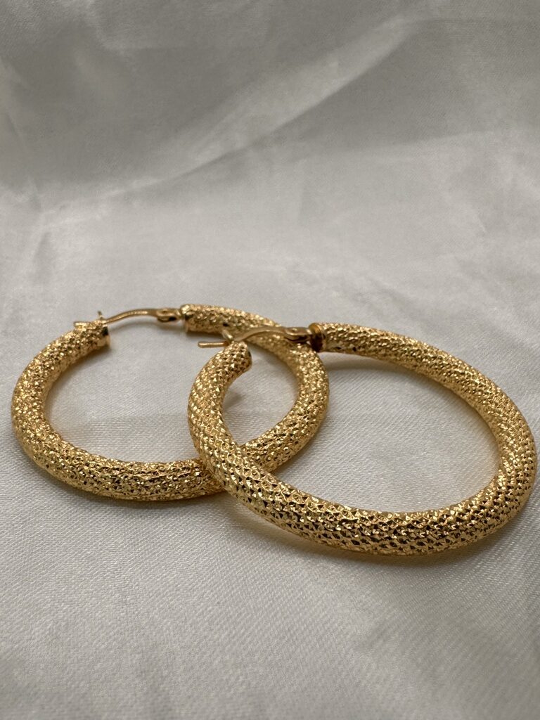 10K NEVADAS HOOPS EARRINGS – 5 4MM – JY Jewelry Wholesale