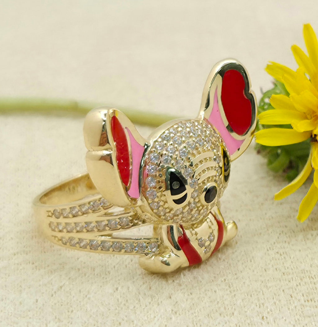 10K CZ PINK STITCH RING – 9 – JY Jewelry Wholesale