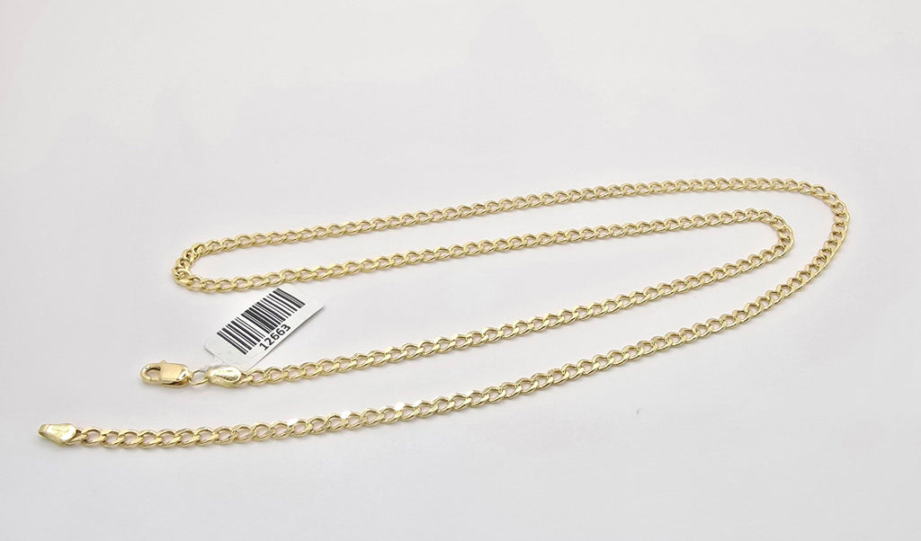 10K HOLLOW CUBAN CURB FLAT CHAIN – 24" 3.5MM – JY Jewelry Wholesale