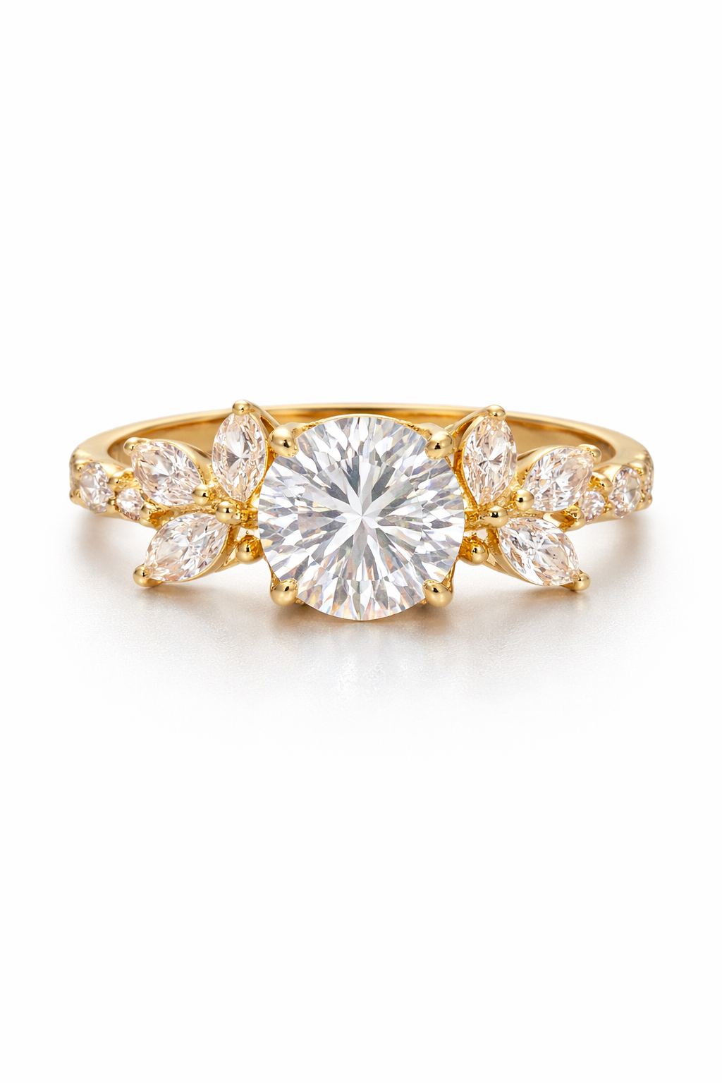 14K CERTIFIED YELLOW GOLD LGD 2CT MAIN STONE ROUND CHAPE FANCY ENGAGEMENT RING 2CT MAIN STONE – 7 – JY Jewelry Wholesale
