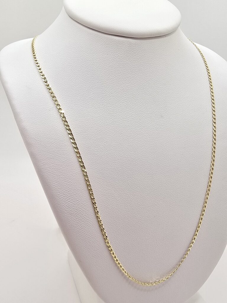 14K SOLID CUBAN CURB FLAT CHAIN – 20" 1.5MM – JY Jewelry Wholesale
