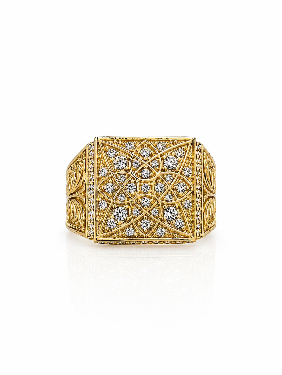 10K SQUARE MEDIUM ROSETTA RING – 11 – JY Jewelry Wholesale