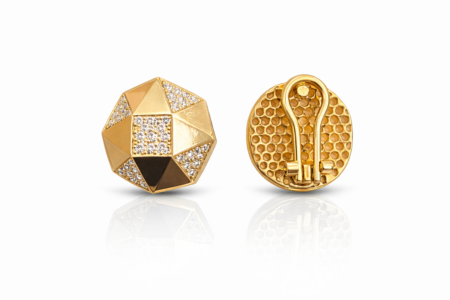 10K MODERN HEXAGONAL CZ DETAIL EARRINGS – JY Jewelry Wholesale