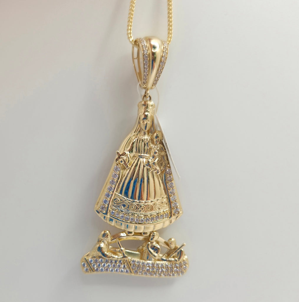 10K CARIDAD PENDANT BODY CHAPE CZ – MEDIUM – JY Jewelry Wholesale