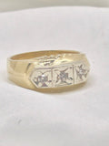 14K 3 STONE STATEMENT DIAMOND RING – 8.5 – JY Jewelry Wholesale