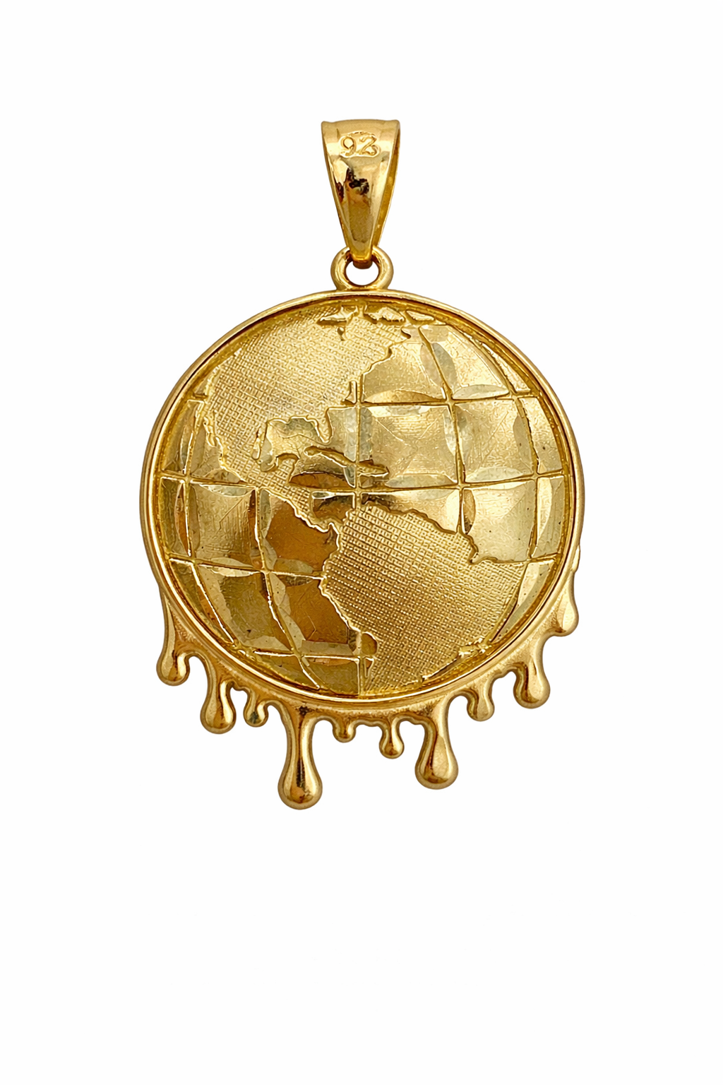 10K YELLOW GOLD WORLD PENDANT – MEDIUM – JY Jewelry Wholesale