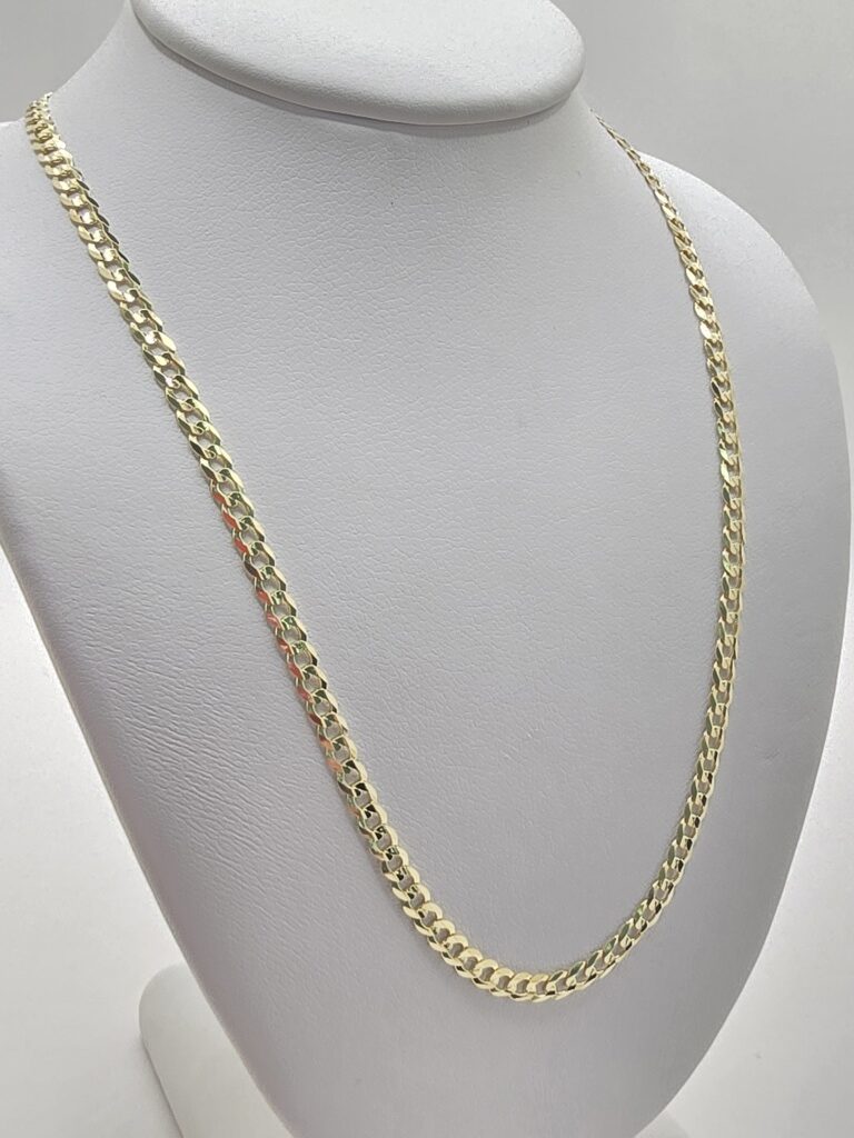 10K SOLID CUBAN CURB FLAT CHAIN – 22" 3MM – JY Jewelry Wholesale