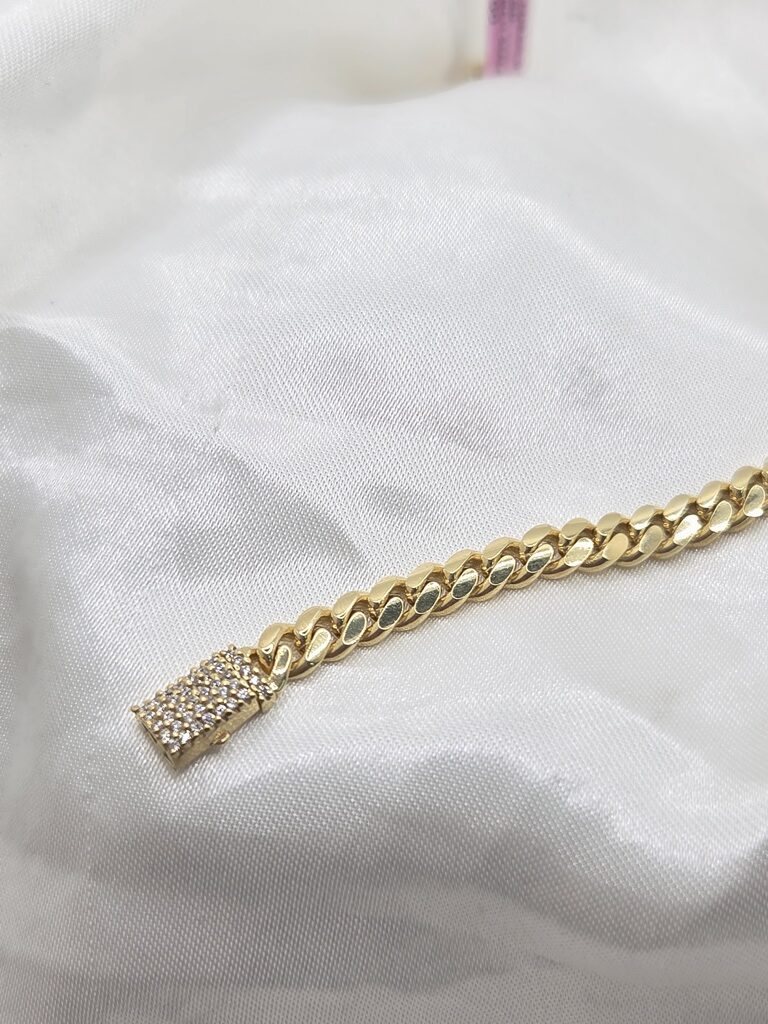10K SOLID MIAMI CUBAN BRACELET CZ LOCK – 8.5" 5MM – JY Jewelry Wholesale