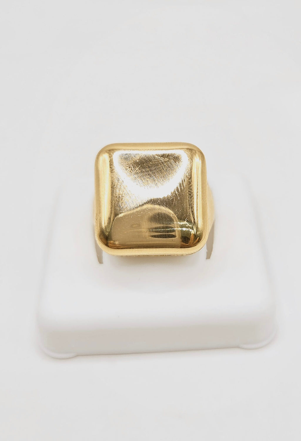 14K SQUARE PLAIN CZ DETAIL RING – 8 – JY Jewelry Wholesale