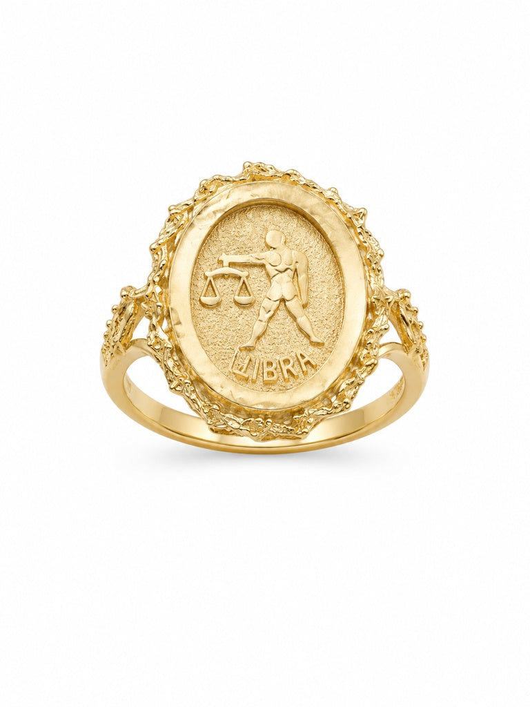 14K SOLID LIBRA ZODIAC RING – 7.5 – JY Jewelry Wholesale
