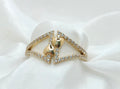10K DELICATE TWO SMALL HEART RING WITH ZIRCONIA – 7 – JY Jewelry Wholesale