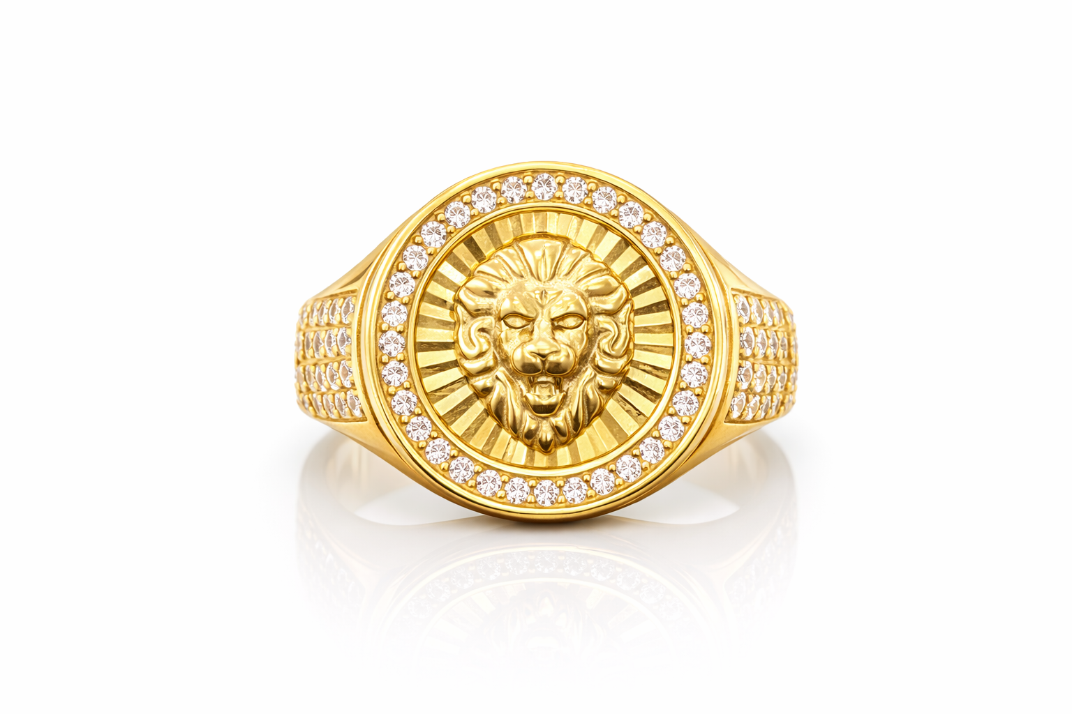 10K LION FACE ROUND CZ DETAIL – JY Jewelry Wholesale