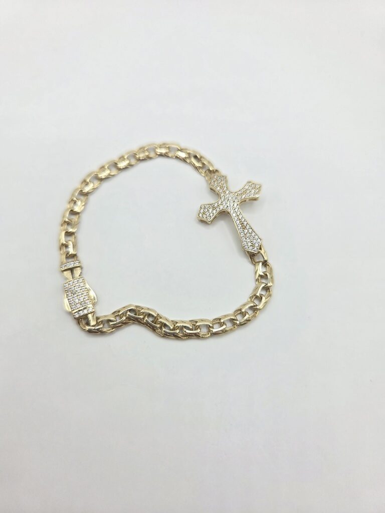 10K CZ ROMAN CROSS CHINO BRACELET – 7.5" 5MM – JY Jewelry Wholesale