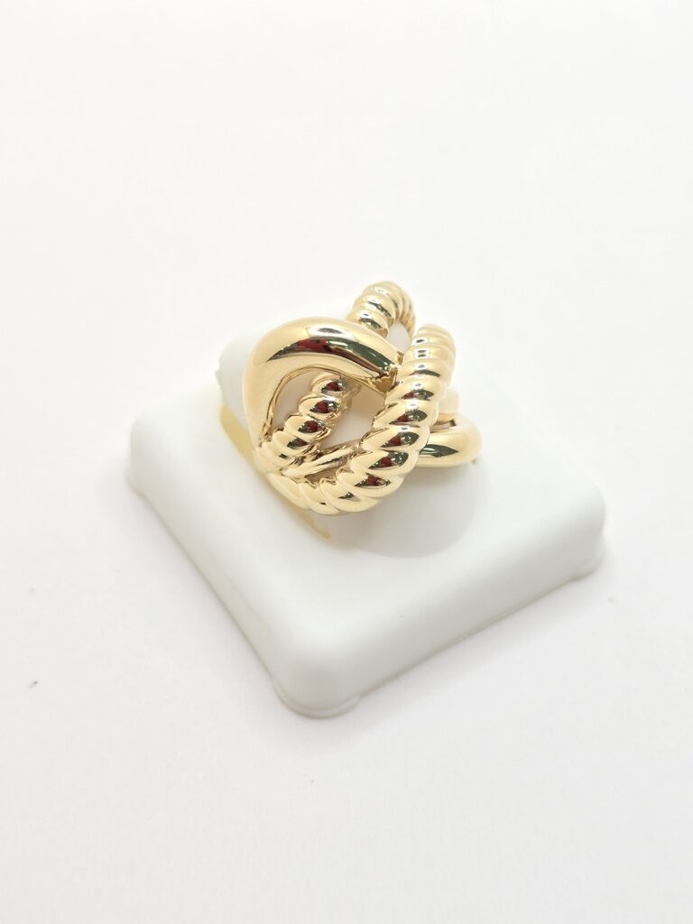 14K MODERN INFLATED INTERTWINED HOOPS RING – 8 – JY Jewelry Wholesale