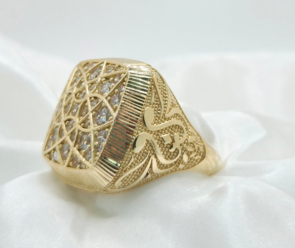 14K SQUARE ROSETTA MEN'S RING – 11.5 – JY Jewelry Wholesale