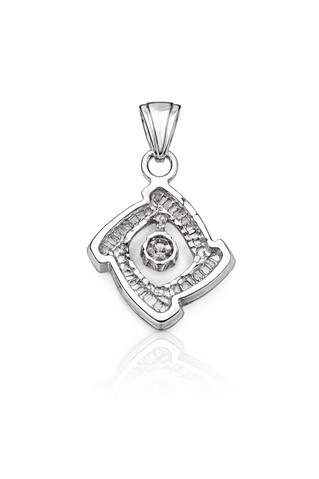 10K WHITE GOLD ELEGANT SQUARE DIAMOND PENDANT – JY Jewelry Wholesale