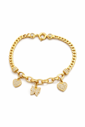 10K SMALL CZ HEARTS AND BUTTERFLY BRACELET – 7" – JY Jewelry Wholesale