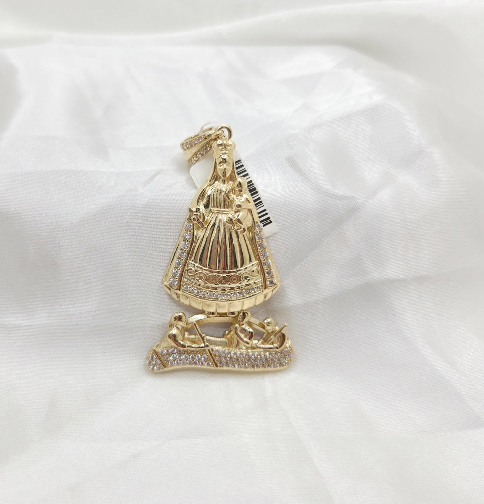 10K CARIDAD PENDANT BODY CHAPE CZ – LARGE – JY Jewelry Wholesale
