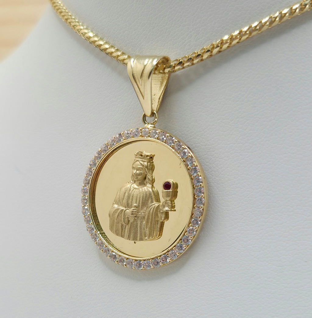 14K CZ ROUND SANTA BARBARA PENDANT – JY Jewelry Wholesale