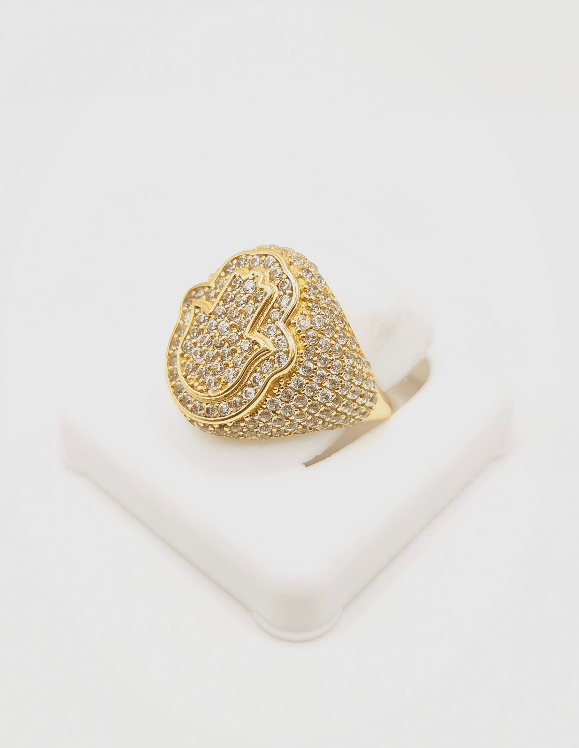 14K CZ FATIMA HAND RING – 8.5 – JY Jewelry Wholesale