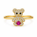 10K PINK BEAR RING – 7-8 – JY Jewelry Wholesale