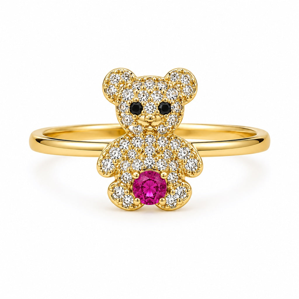 10K PINK BEAR RING – 7-8 – JY Jewelry Wholesale