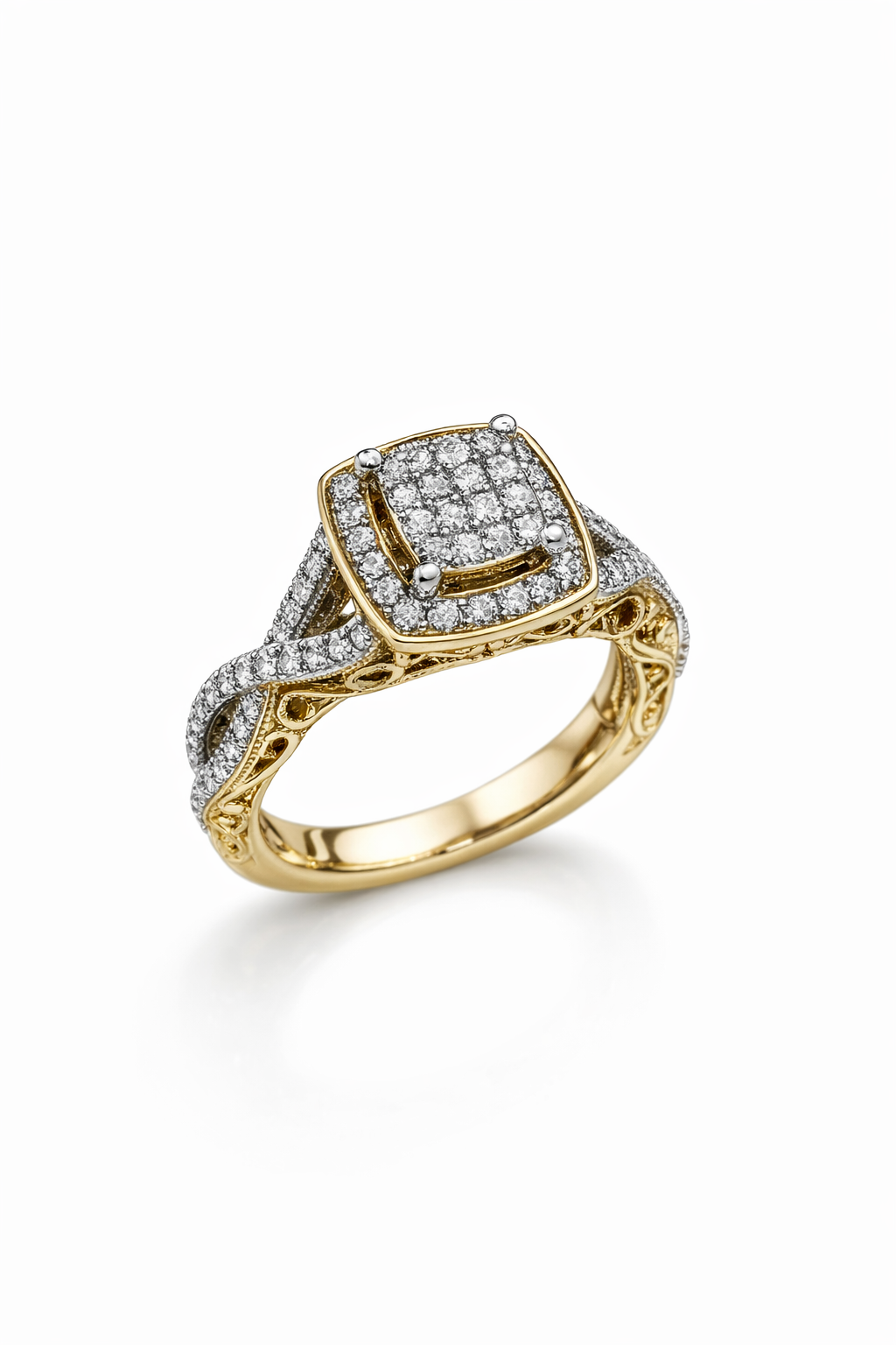 10K SQUARE PRINCESS STYLE DIAMOND ELEGANT RING – 7 – JY Jewelry Wholesale