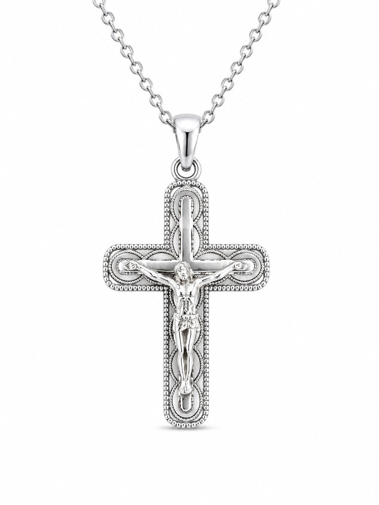 14K WG JESUS CROSS PENDANT Size – JY Jewelry Wholesale