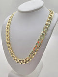 10K HOLLOW CUBAN CURB FLAT – 22" 11MM – JY Jewelry Wholesale