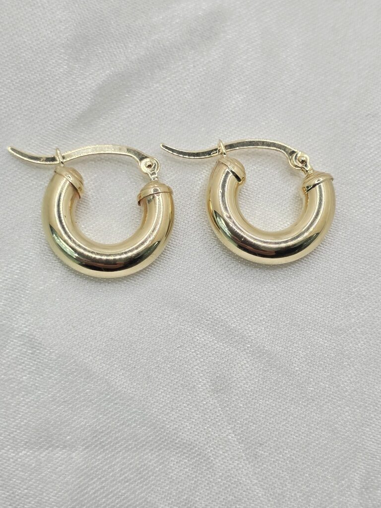 10K PLAIN HOOPS EARRINGS – 4MM – JY Jewelry Wholesale