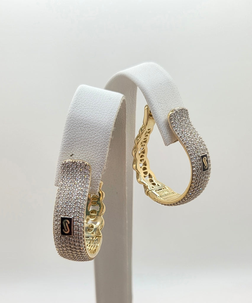 10K CZ LARGE CERTIFIED MONACO HOOPS EARRINGS – JY Jewelry Wholesale