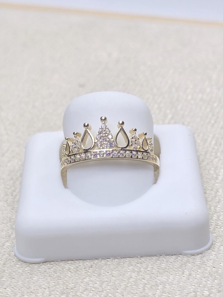 14K DELICATE PRINCESS CROWN STYLE RING – 7 – JY Jewelry Wholesale