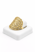 14K LARGE MODERN MANY HEARTS CZ DETAIL RING – 7 – JY Jewelry Wholesale