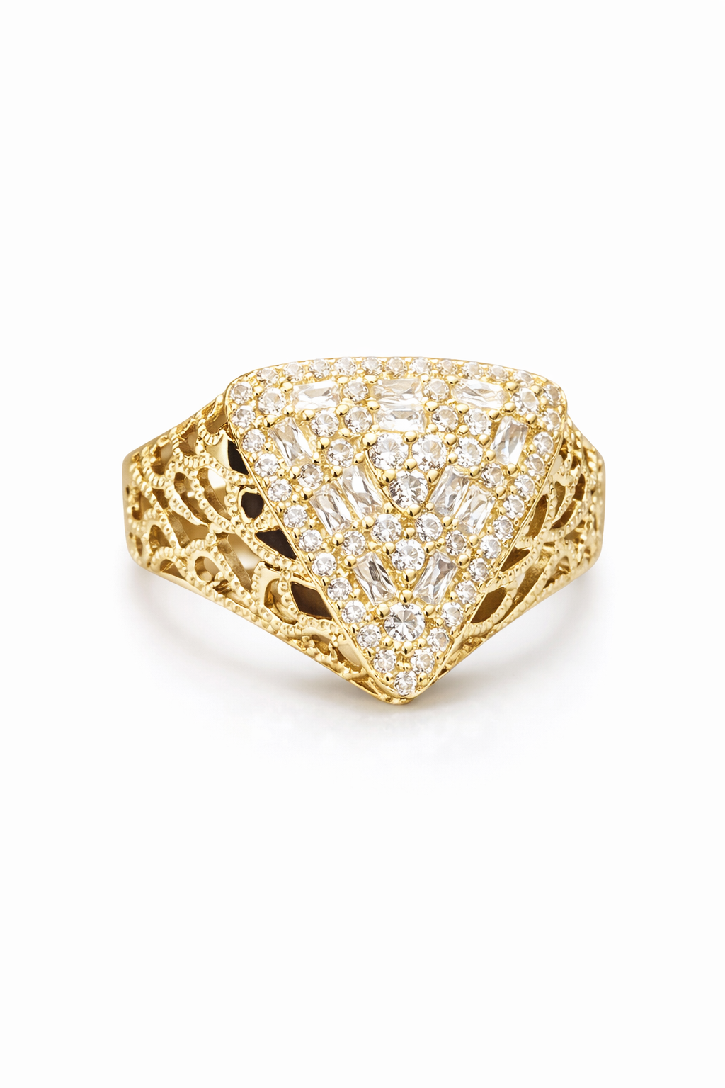 10K CZ TRIANGLE RING – 10 – JY Jewelry Wholesale