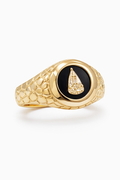 10K ROUND NUGGET ONYX CARIDAD RING – 12 – JY Jewelry Wholesale