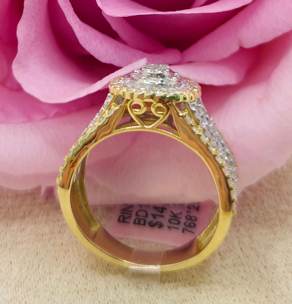 10K ELEGANT ROUND NATURAL DIAMOND WOMAN'S RING – 7 – JY Jewelry Wholesale