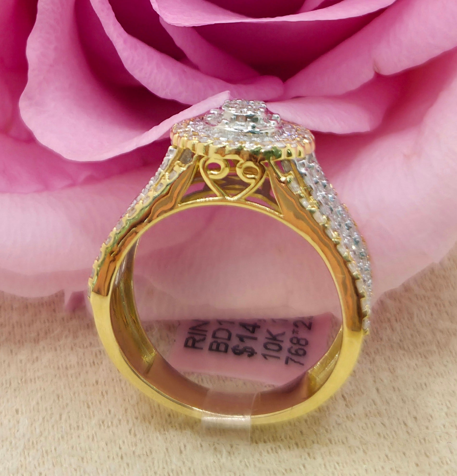 10K ELEGANT ROUND NATURAL DIAMOND WOMAN'S RING – 7 – JY Jewelry Wholesale