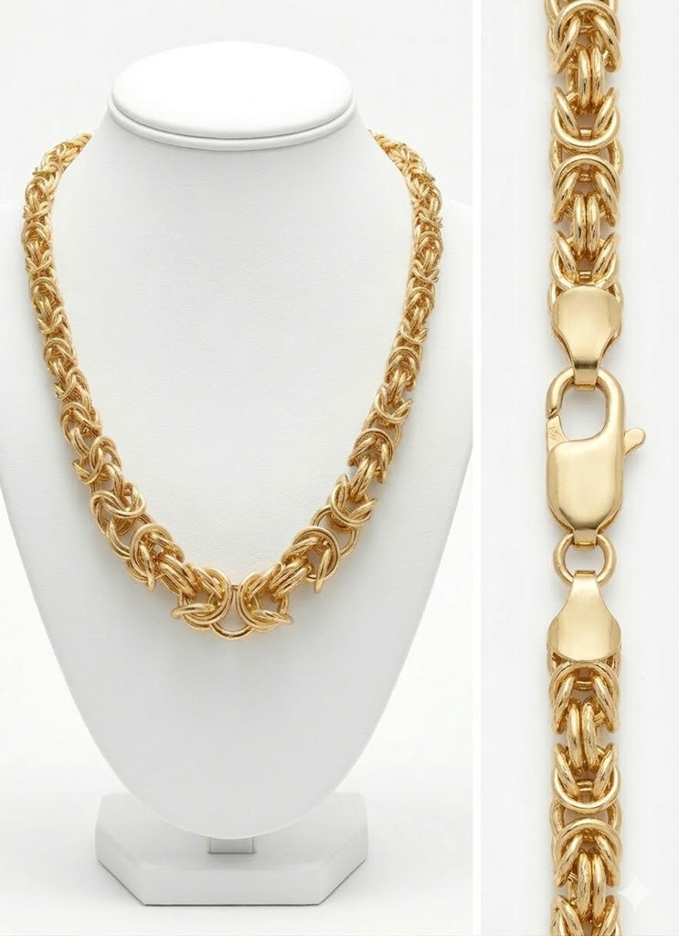 10K DEGRADING BYZENTINE NECKLACE – 18" – JY Jewelry Wholesale