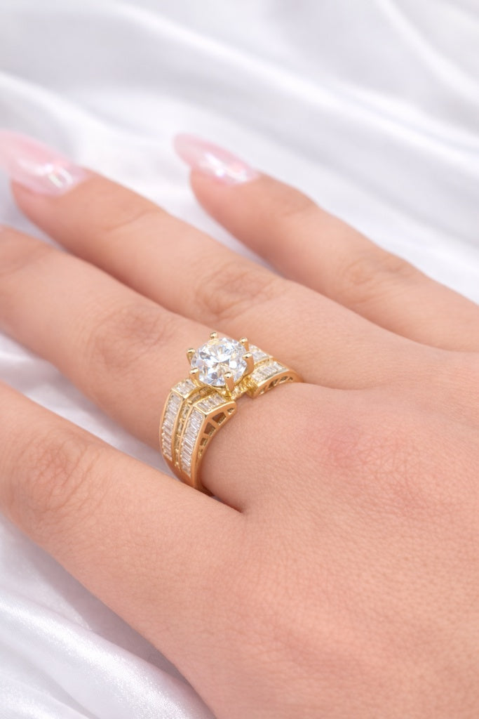 10K BEAUTIFUL ENGAGEMENT RING WITH BAGUETTE DETAILS – 8 – JY Jewelry Wholesale