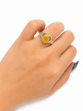 14K YELLOW STONE HEART RING – 7 – JY Jewelry Wholesale