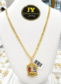 10K Gold Chain + Pendant — Solid 5mm 24-Inch Chain with Large Virgen de la Caridad Pendant – JY Jewelry Wholesale