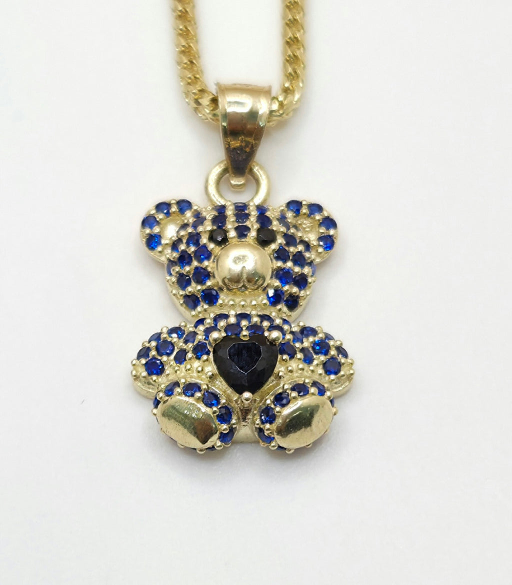 10K BLUE CZ MEDIUM BEAR PENDANT – JY Jewelry Wholesale