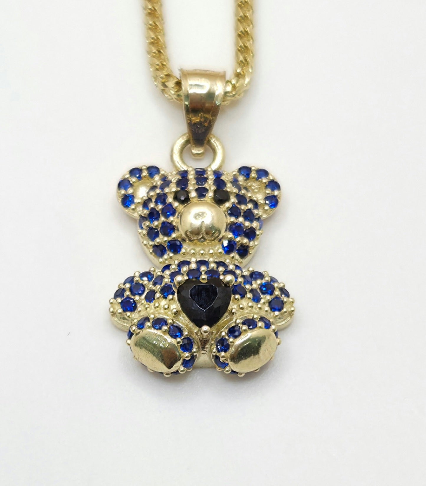 10K BLUE CZ MEDIUM BEAR PENDANT – JY Jewelry Wholesale
