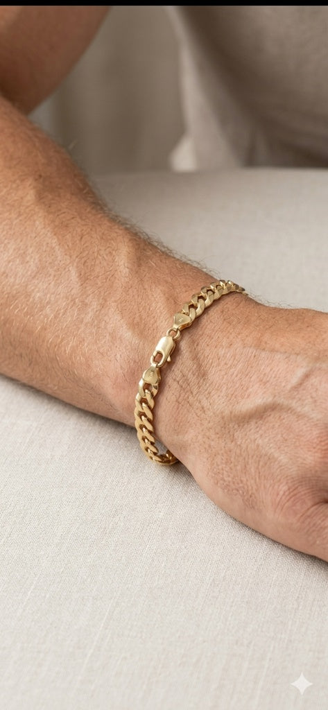 14K SOLID CUBAN CURB FLAT BRACELET – 7.5MM 8.5" – JY Jewelry Wholesale