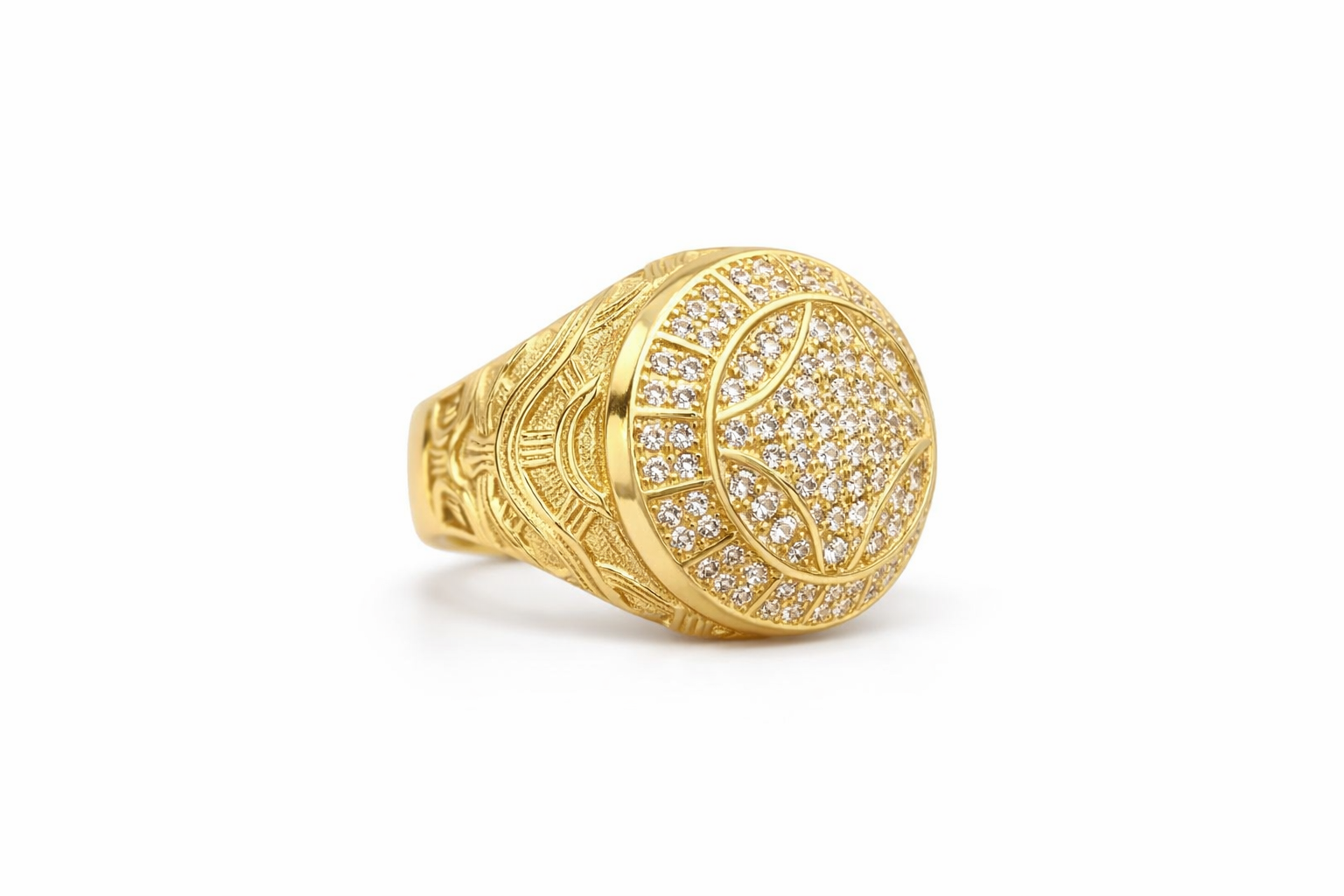 14K ELEGANT ROUND ROSETTA MAN'S RING – 10 – JY Jewelry Wholesale
