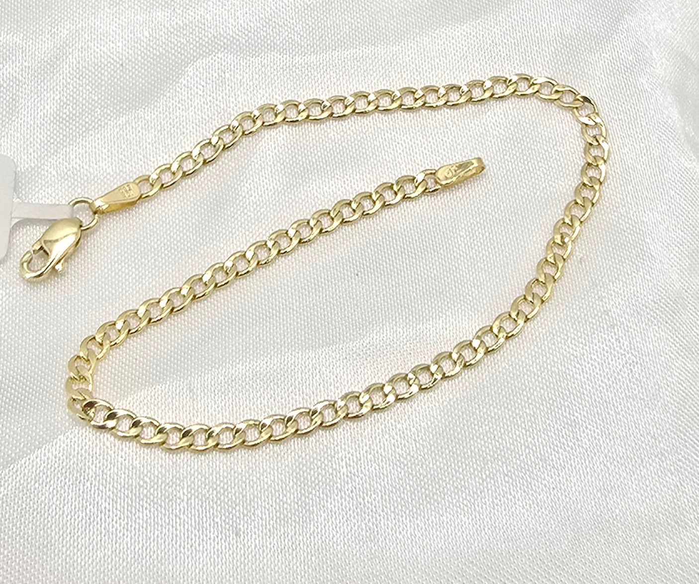 10K HOLLOW CUBAN CURB FLAT BRACELET – 7" 2.5MM – JY Jewelry Wholesale