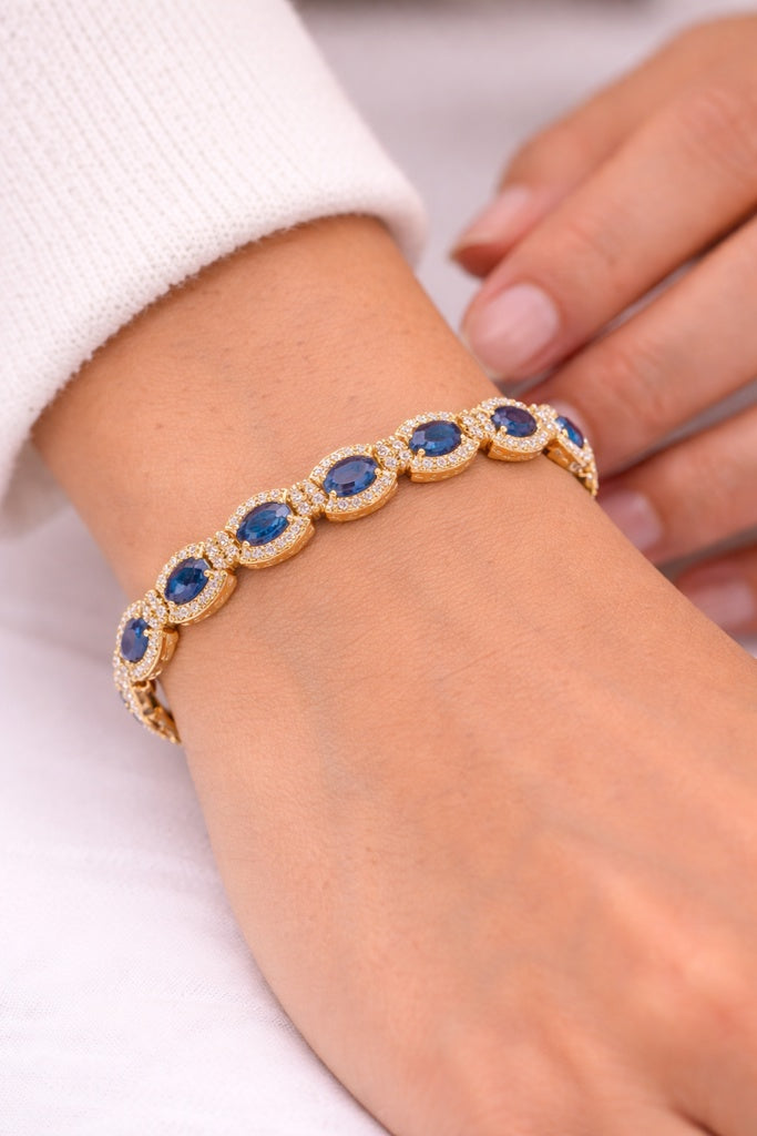 14K BLUE STONE BRACELET – 8 – JY Jewelry Wholesale