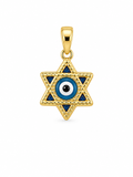 14K ELEGANT STAR-SHAPED PENDANT WITH A BLUE EYE IN THE CENTER – JY Jewelry Wholesale