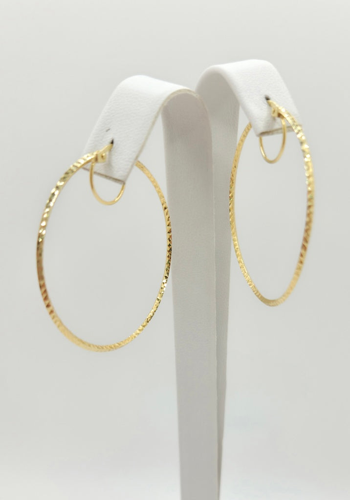 10K LARGE FINE DIAMOND CUT HOOPS EARRINGS – JY Jewelry Wholesale