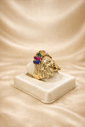 10K COLORS CZ DETAIL NATIVE INDIAN RING – 8.5 – JY Jewelry Wholesale